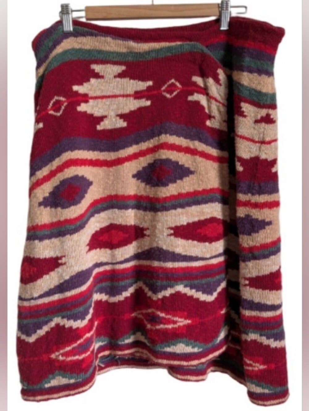 SOFT SURROUNDINGS Neutrals Americana Bohemian Western Wrap Knit Skirt Size 1X